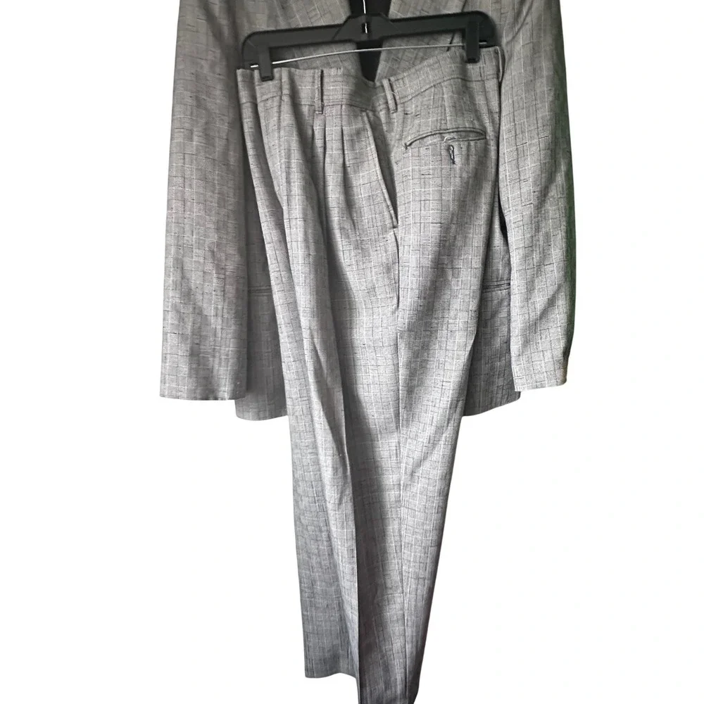 City Streets Men's Gray‎ Double Breasted Blazer Suit Size W34 Polyester Rayon